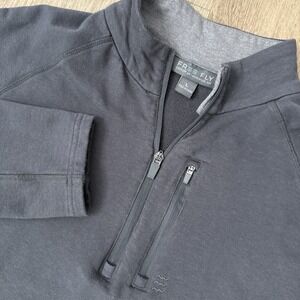 Free Fly Bamboo Heritage Fleece 1/4 Zip Pullover Men's Large Grey Performance